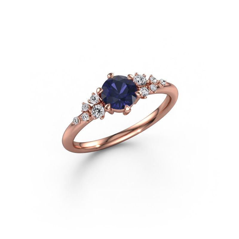 Ring Royce RND 585 rosé goud saffier 5.5 mm