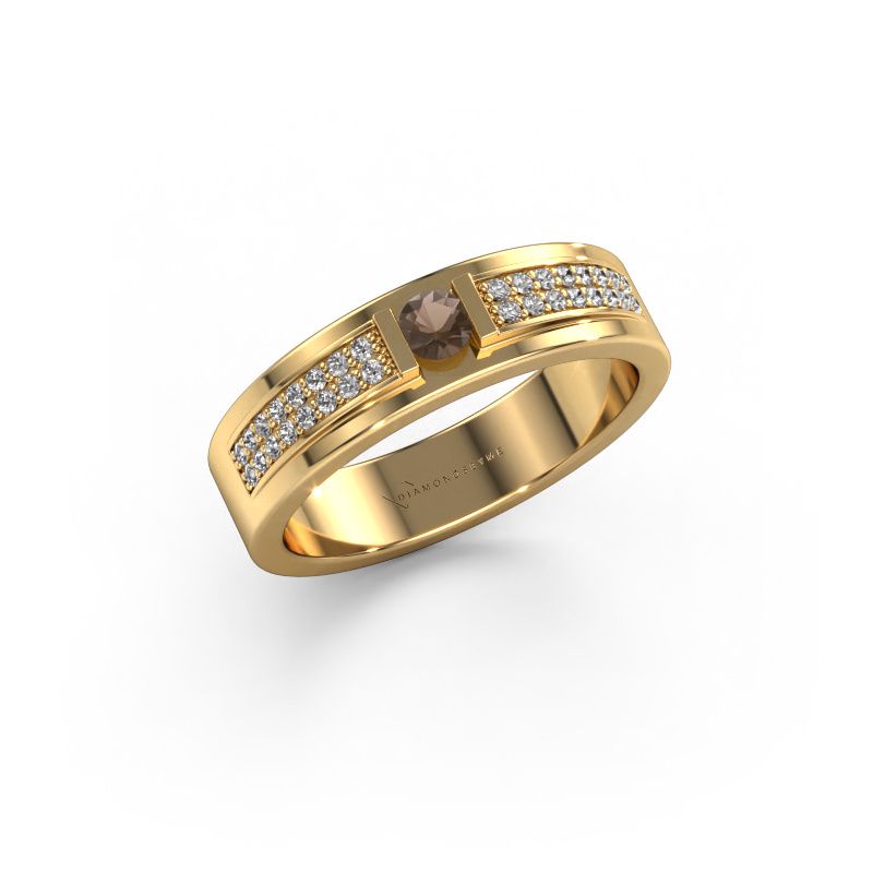 Ring Mable 585 gold smokey quartz 3 mm