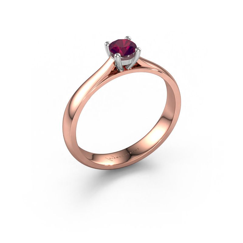 Verlobungsring Sam 585 Roségold Rhodolit 4.2 mm