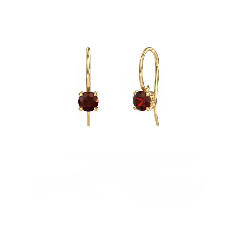 Drop earrings Cleo RND 585 gold garnet 5 mm