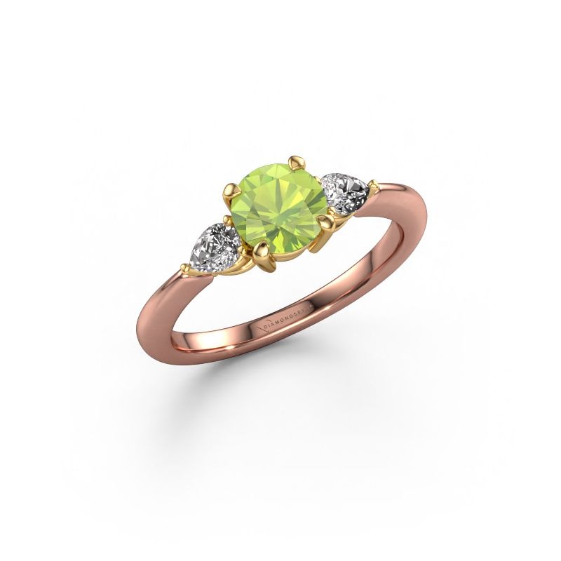 Verlobungsring Chanou RND 585 Roségold Peridot 6 mm