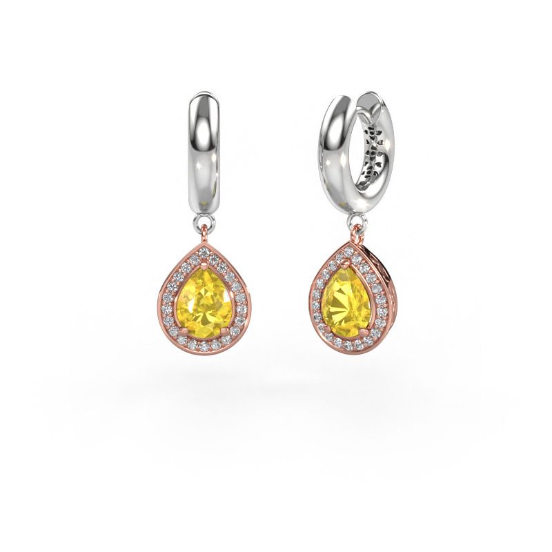 Ohrhänger Barbar 1 585 Roségold Gelb Saphir 7x5 mm