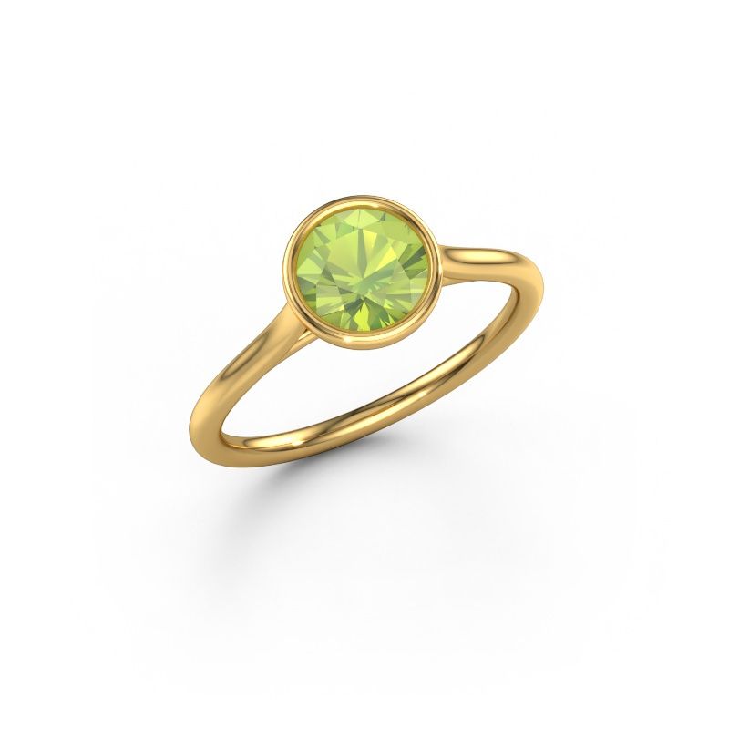 Bague de fiançailles Lavon RND 585 or jaune péridot 6.5 mm