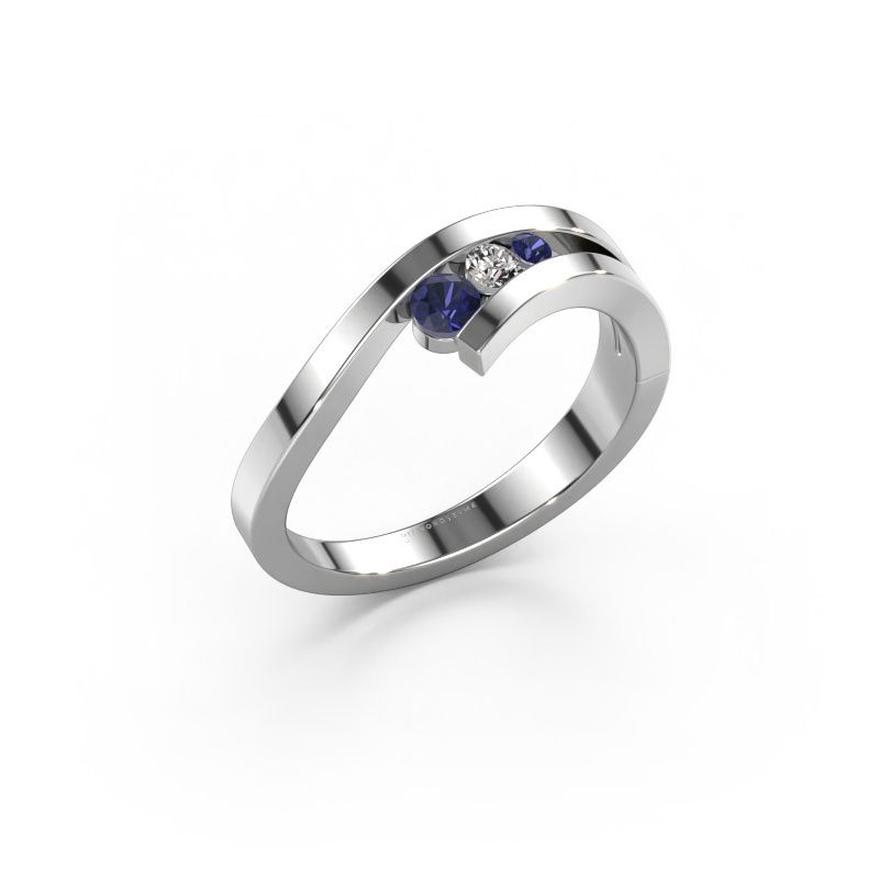 Ring Evalyn 2 585 Weißgold Saphir 2.8 mm