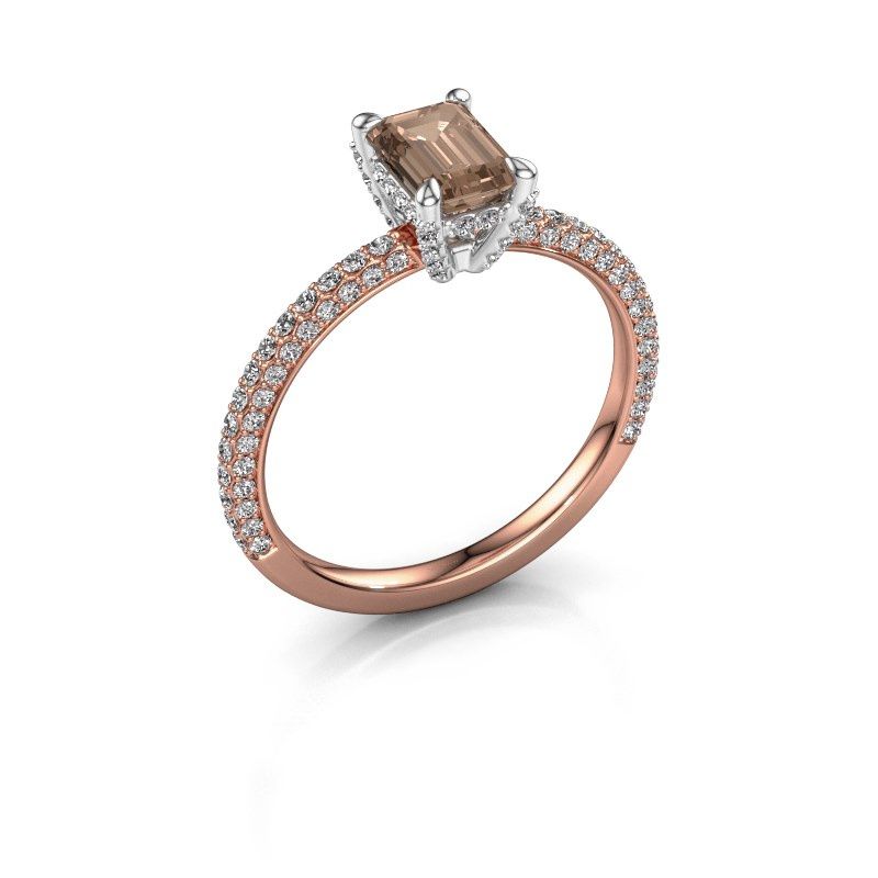 Image of Engagement ring saskia eme 2<br/>585 rose gold<br/>brown diamond 1.498 crt