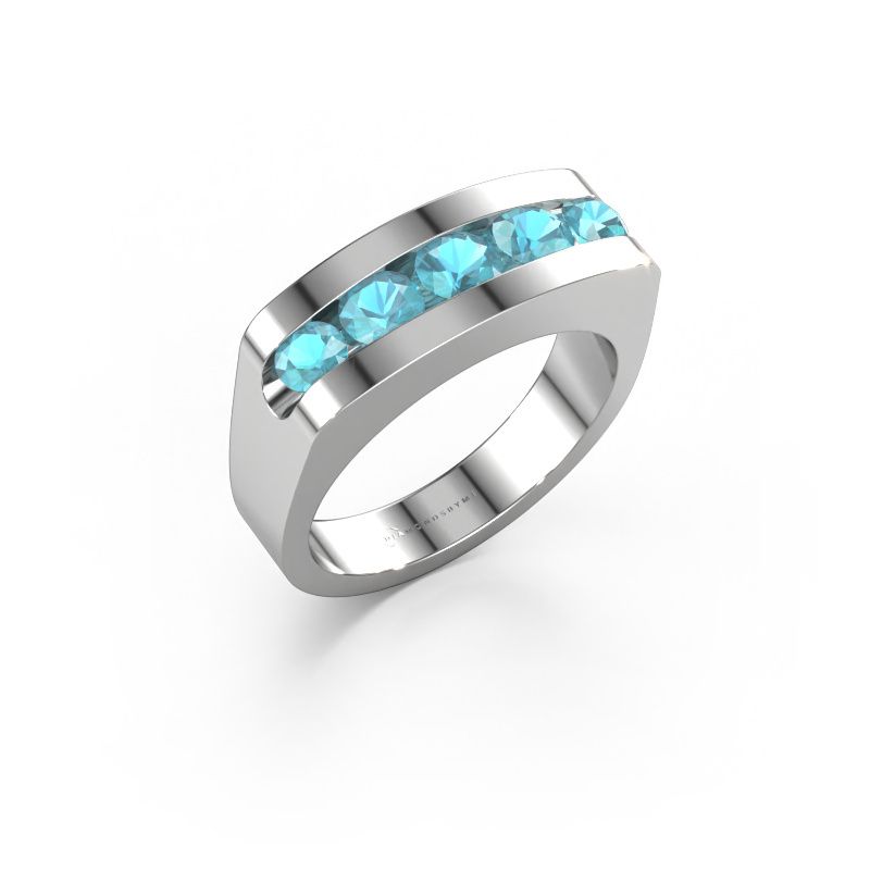 Men's ring Richard 950 platinum blue topaz 4 mm