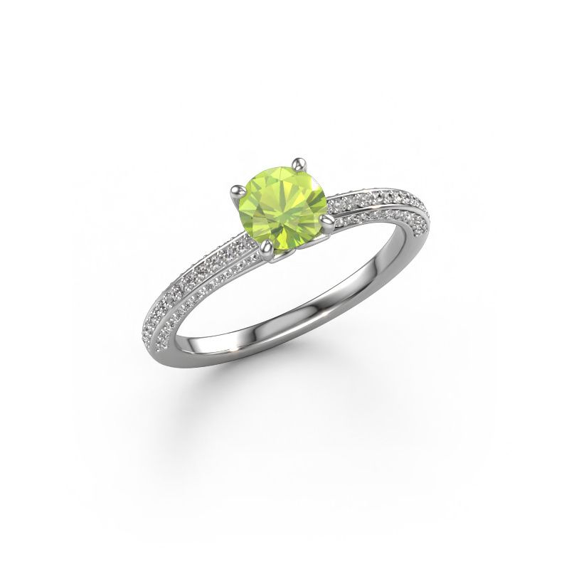 Verlobungsring Elenore rnd 950 Platin Peridot 5.4 mm