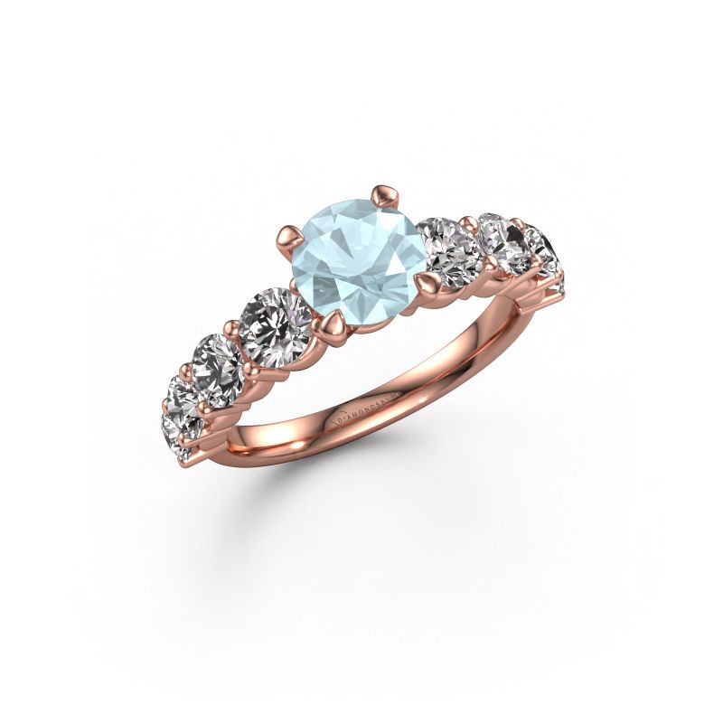 Engagement ring Deja 585 rose gold aquamarine 6.5 mm