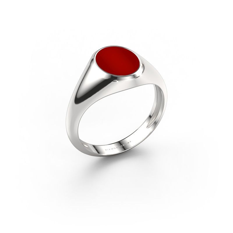 Bague pinky Herman 1 light 950 platine cornaline 10x8 mm