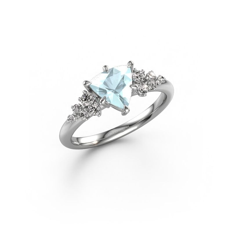 Verlobungsring Royce TRI 950 Platin Aquamarin 7 mm