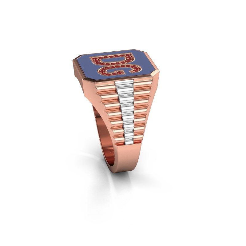 Image of Signet ring Stephan 2 585 rose gold ruby 0.9 mm