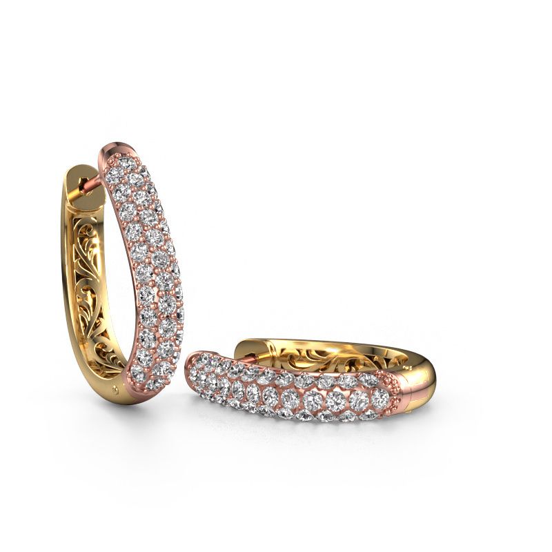 Hoop earrings Danika 12.5 A 585 rose gold lab-grown diamond 1.360 crt