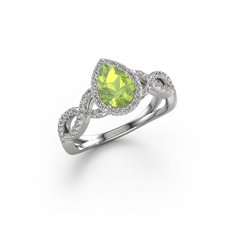 Verlobungsring Dionne pear 585 Weißgold Peridot 7x5 mm