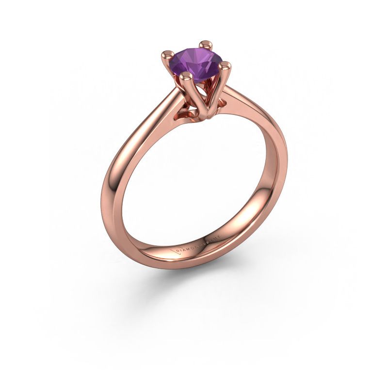 Bague de fiançailles Janna 1 585 or rose améthyste 5 mm