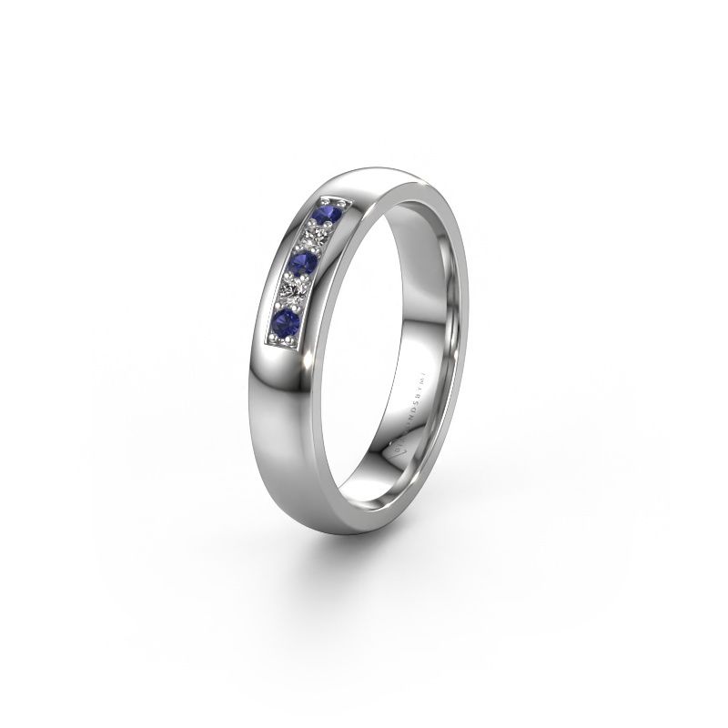 Wedding ring WH0111L24BP 585 white gold sapphire ±0.16x0.08 in