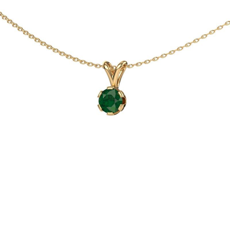 Hanger Julia 585 goud smaragd 5 mm