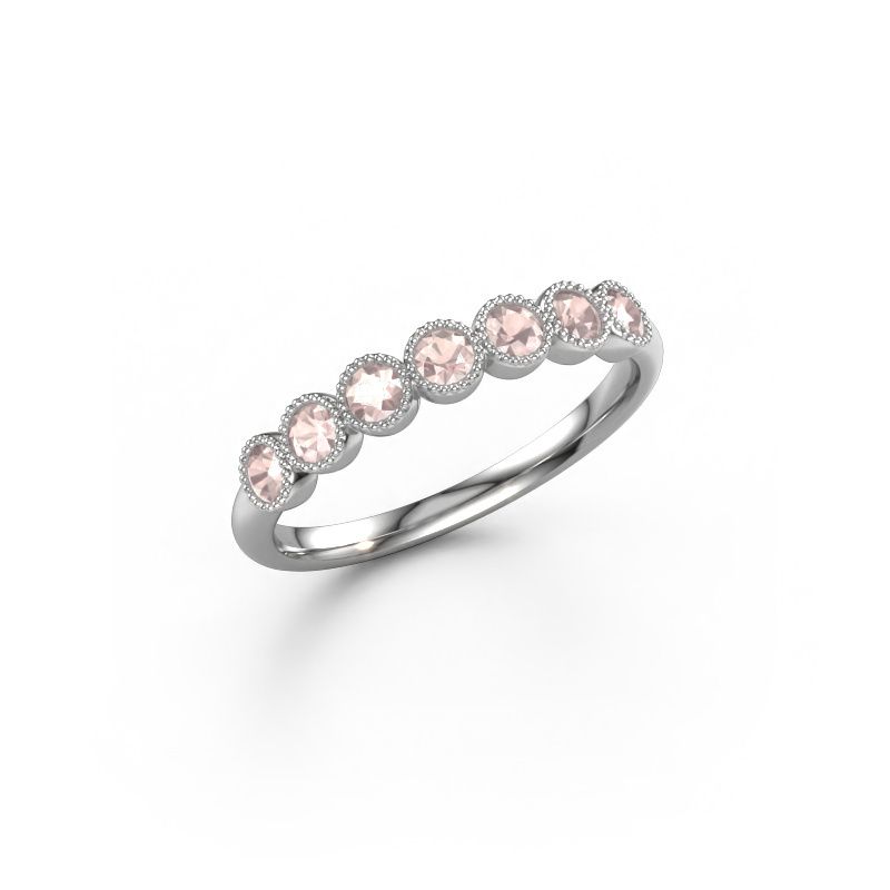Ring Mariam half 585 white gold morganite champagne 2.4 mm