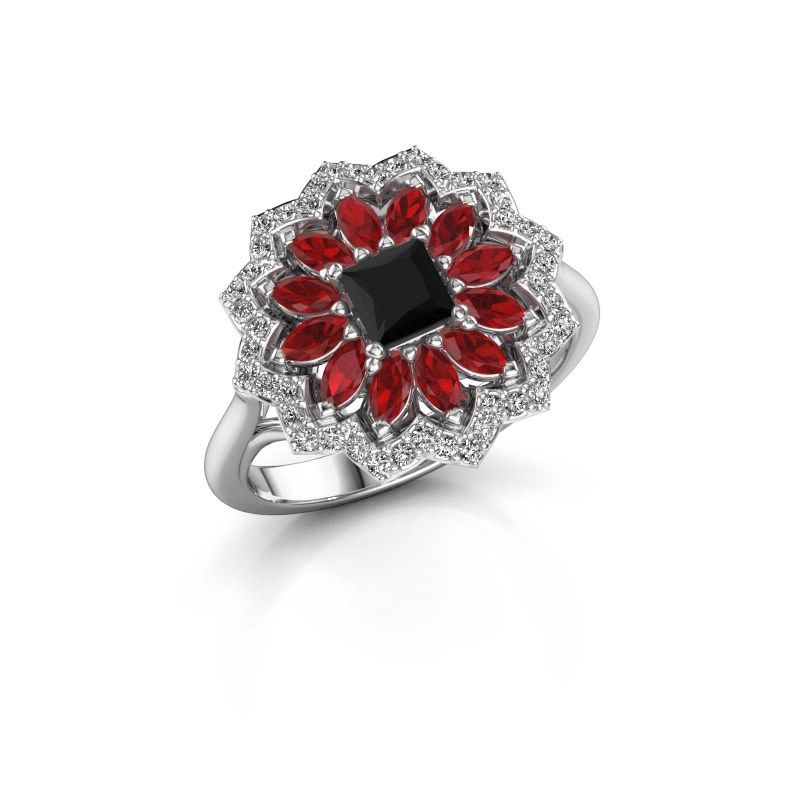 Image of Engagement ring Franka 950 platinum black diamond 0.70 crt