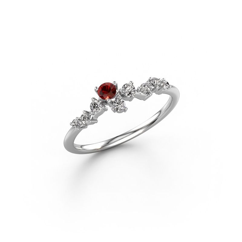 Ring Lexi 950 platinum garnet 2.8 mm