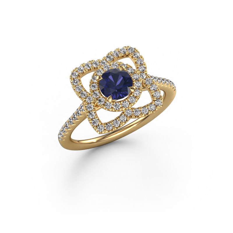 Engagement ring Cleopatra 585 gold sapphire 5 mm