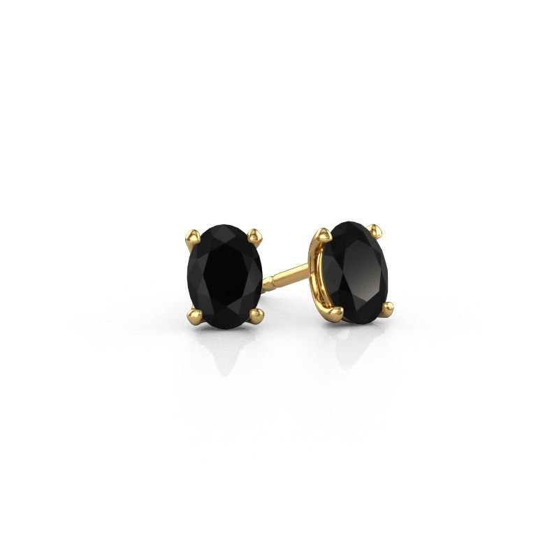Stud earrings Sam OVL 585 gold black diamond 1.05 crt