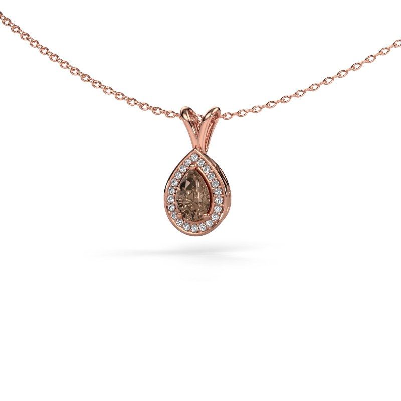 Hanger Ginger 585 rosé goud bruine diamant 0.76 crt