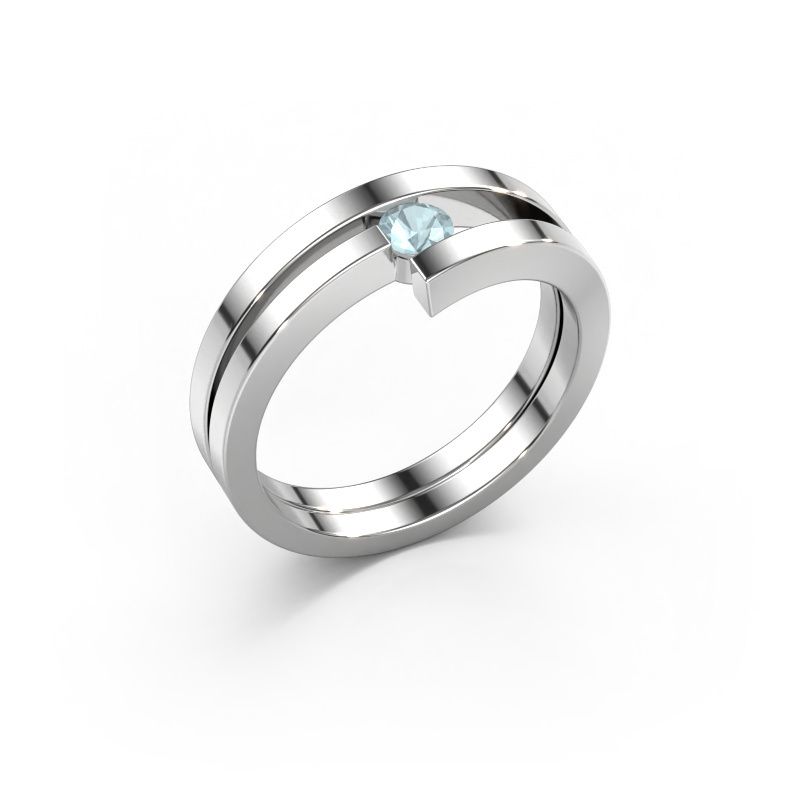 Ring Nikia 950 Platin Aquamarin 3.4 mm