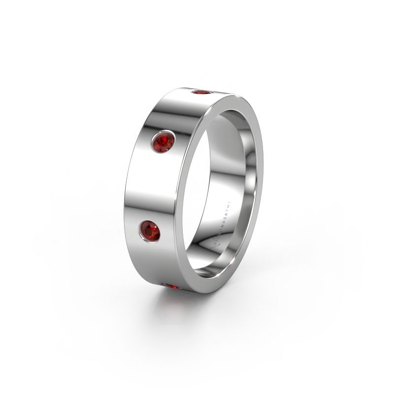 Wedding ring WH0105L16BP 950 platinum garnet 2.4 mm ±6x2 mm