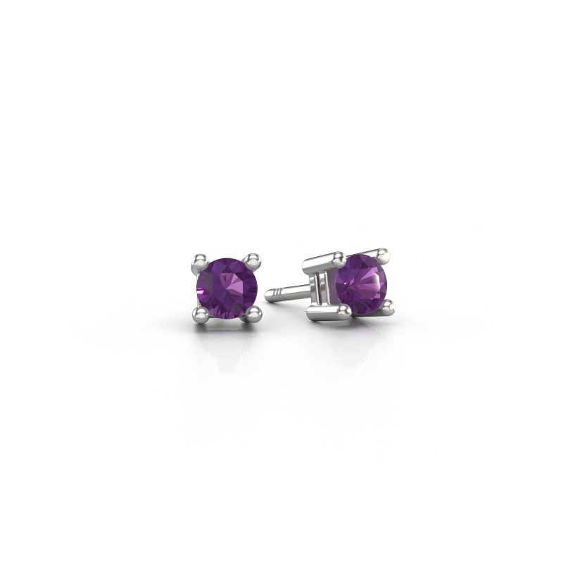Stud earrings Eline 950 platinum amethyst 5 mm