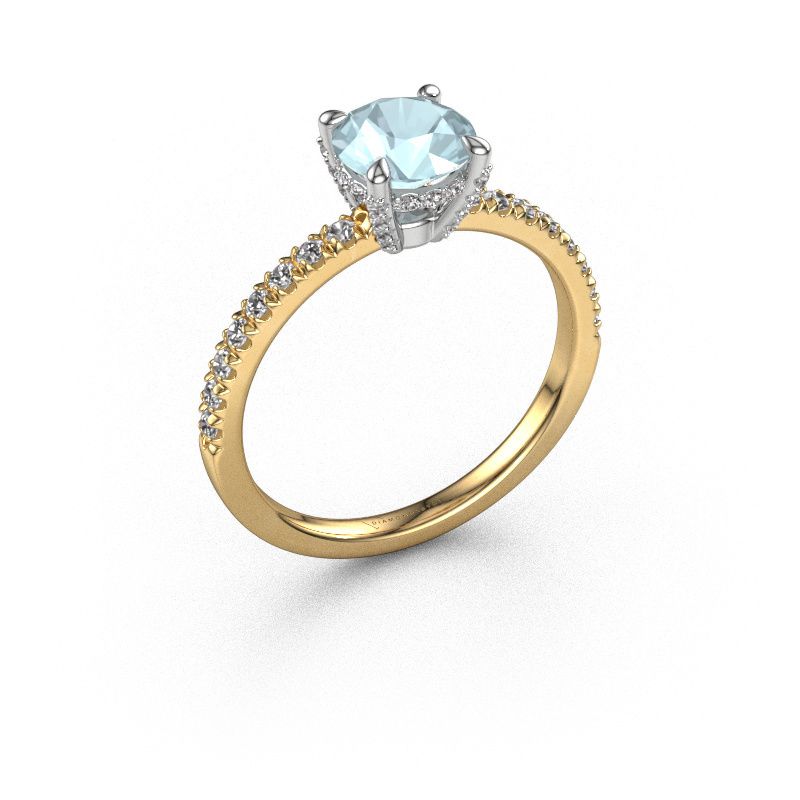 Engagement ring Saskia rnd 1 585 gold aquamarine 6.5 mm