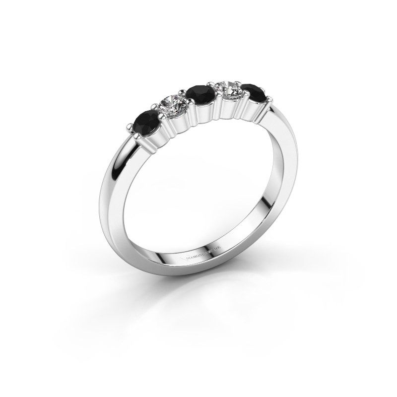 Afbeelding van Ring yasmin 5<br/>585 witgoud<br/>Zwarte diamant 0.56 crt