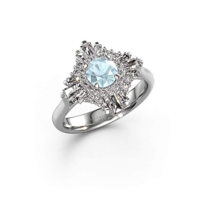 Verlobungsring Thalia 950 Platin Aquamarin 5.4 mm