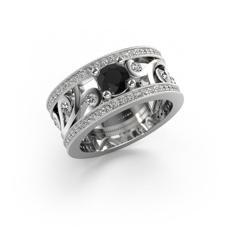 Bague Sanne 585 or blanc diamant noir 1.23 crt