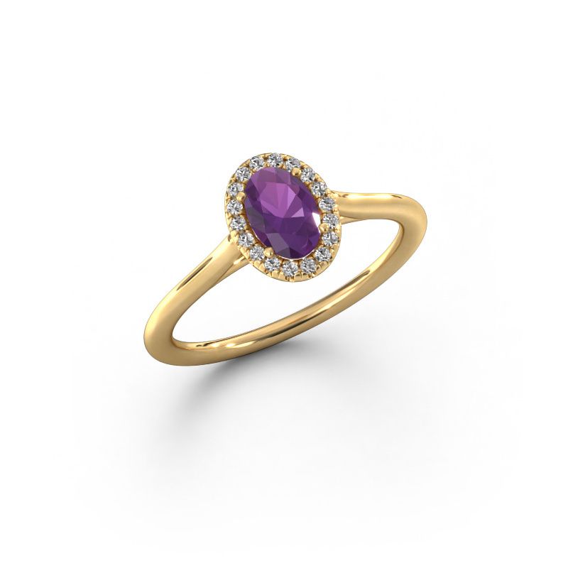 Engagement ring Seline ovl 1 585 gold amethyst 6x4 mm