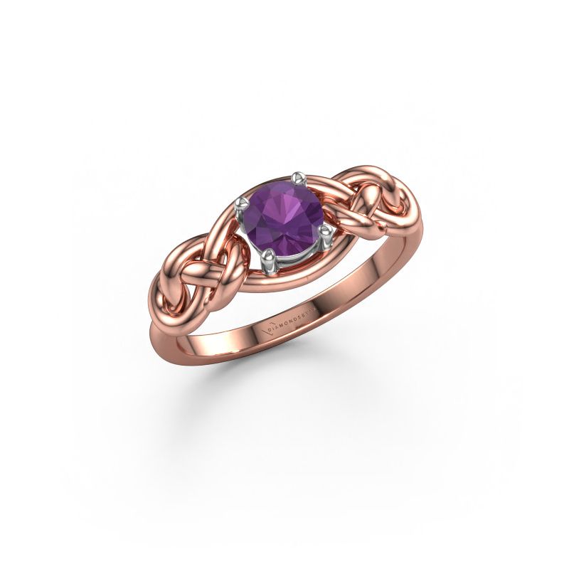 Ring Zoe 585 rose gold amethyst 5 mm