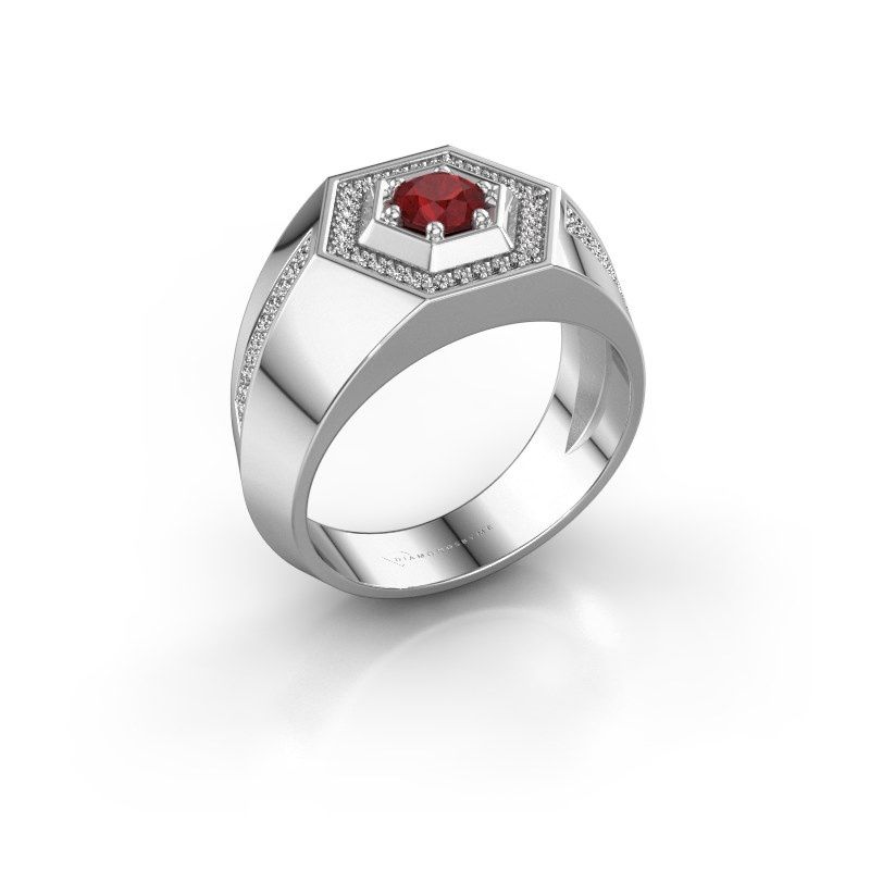 Image of Men's ring sjoerd<br/>950 platinum<br/>Ruby 4.7 mm