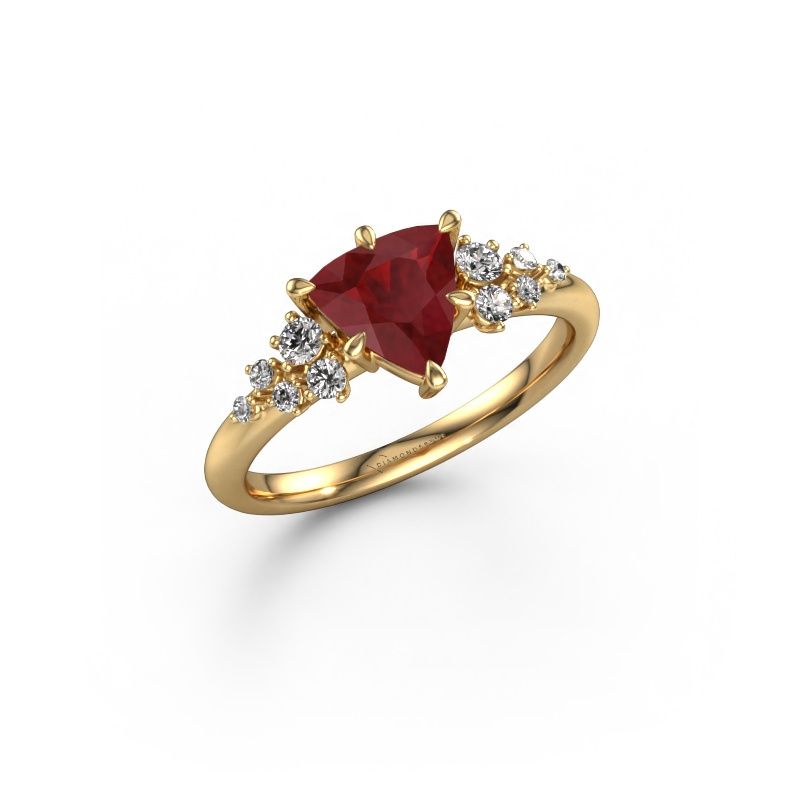 Bague de fiançailles Royce TRI 585 or jaune rubis 7 mm