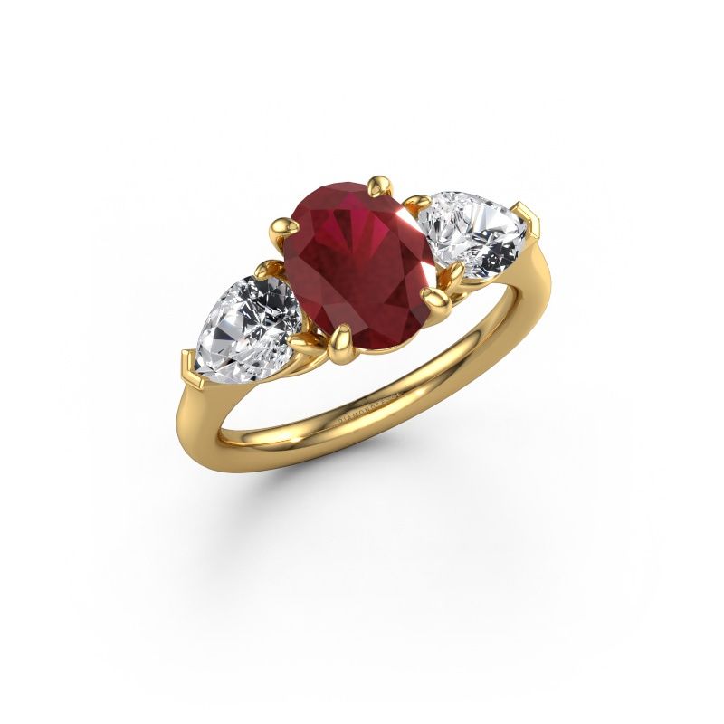 Verlobungsring Carma OVL 585 Gold Rubin 9x7 mm