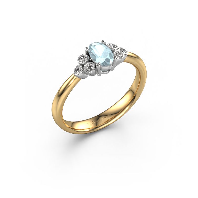 Engagement ring Lucy 1 585 gold aquamarine 6x4 mm