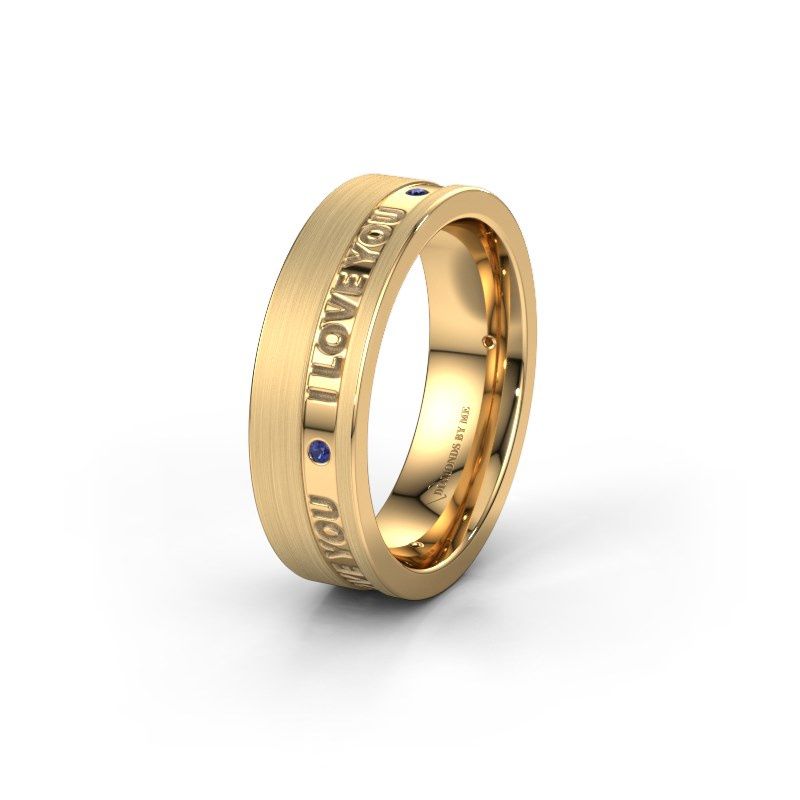 Image of Wedding ring WH2076L16CM<br/>585 gold ±6x2.2 mm<br/>Sapphire 1.2 mm