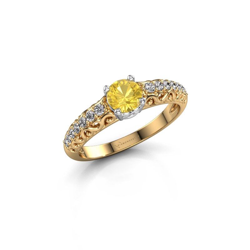 Afbeelding van Verlovingsring Mellie 585 goud gele saffier 5 mm