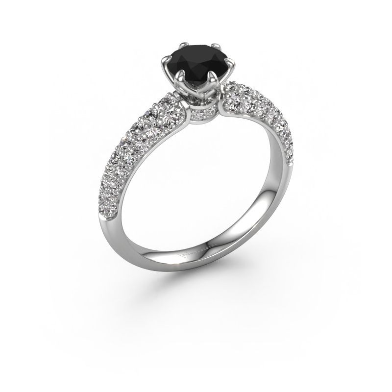 Bague de fiançailles Meryl 950 platine diamant noir 0.84 crt