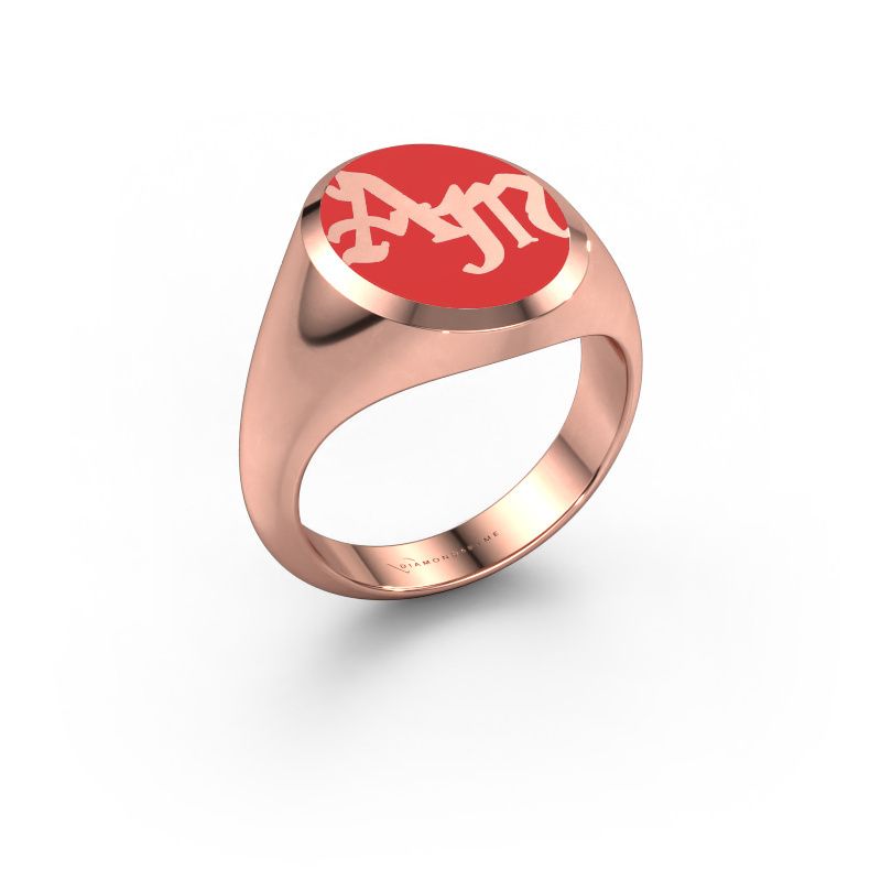 Monogramm Ring Brad Emaille 585 Roségold