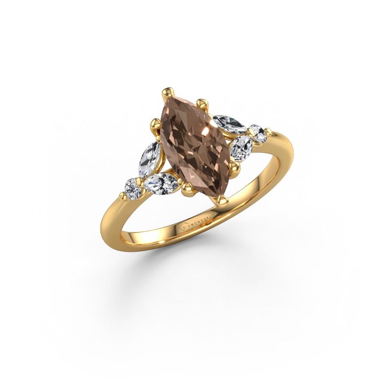 Verlovingsring Megan MRQ 585 goud bruine diamant 1.25 crt