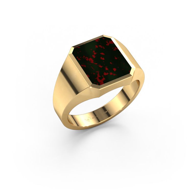 Signet ring Lars 2 585 gold bloodstone 12x10 mm