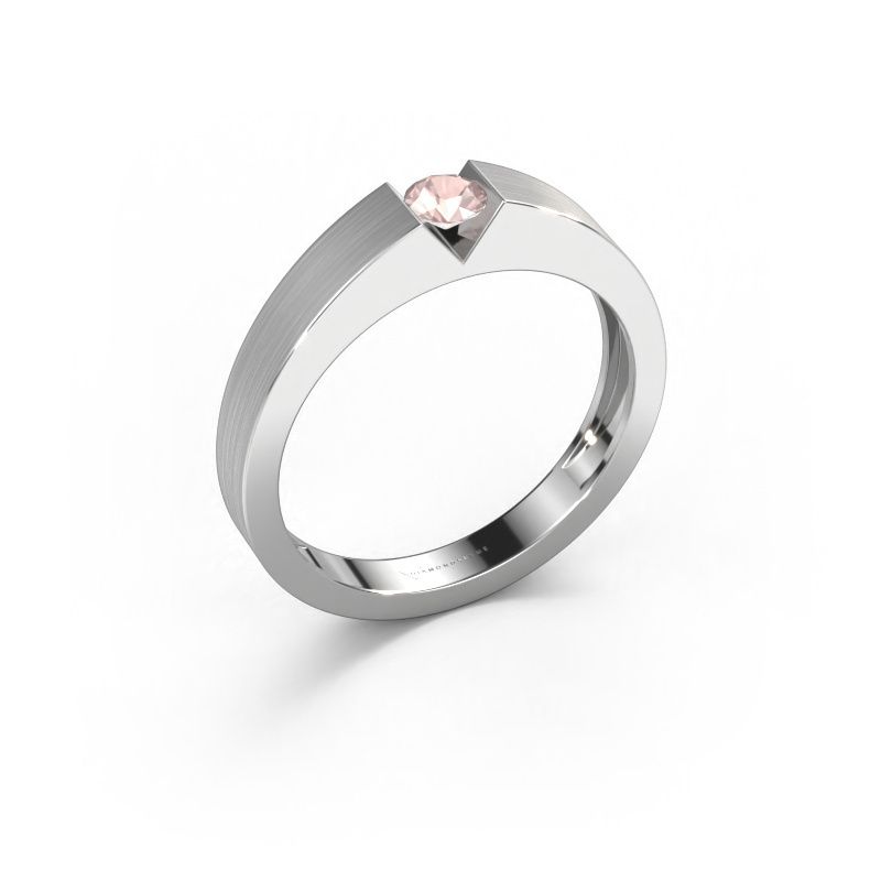Engagement ring Lizzy 1 950 platinum morganite champagne 3.7 mm