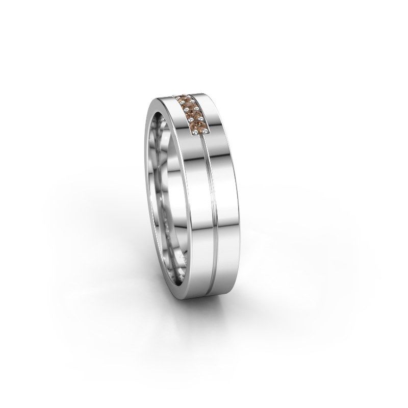 Image of Wedding ring WH0211L15AP<br/>950 platinum ±5x1.7 mm<br/>Brown diamond
