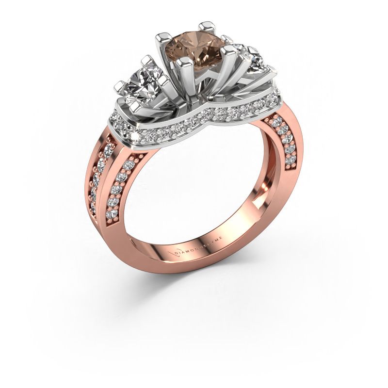 Engagement ring Phileine 585 rose gold brown diamond 1.495 crt