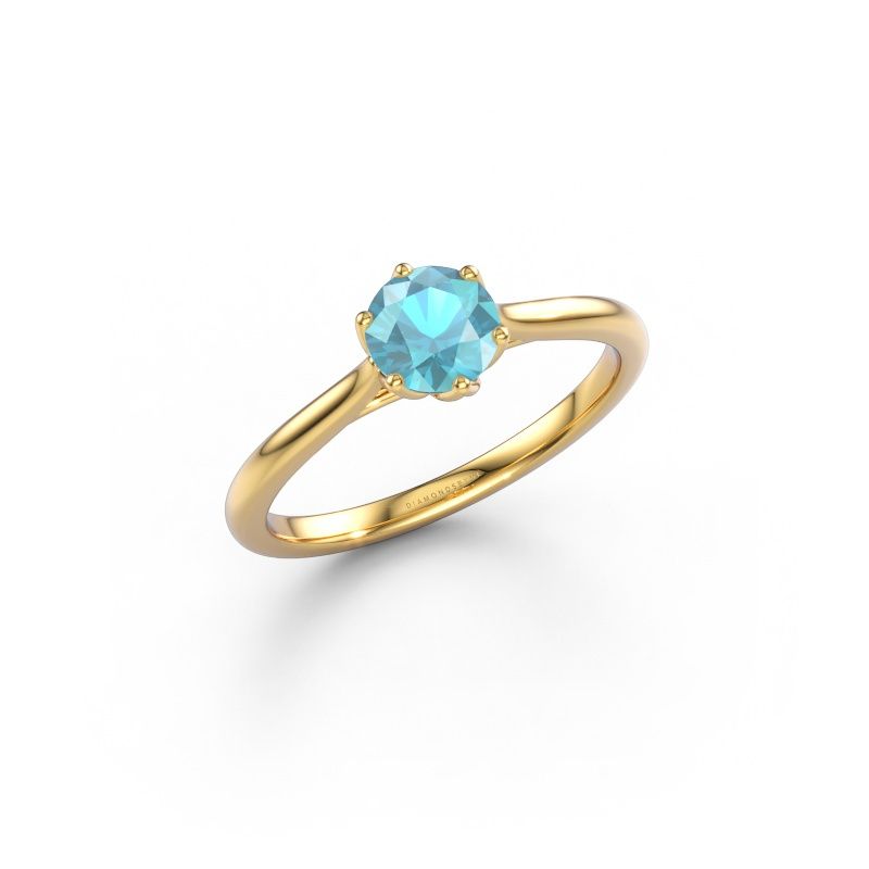 Verlobungsring Winona RND 585 Gold Blau Topas 5 mm