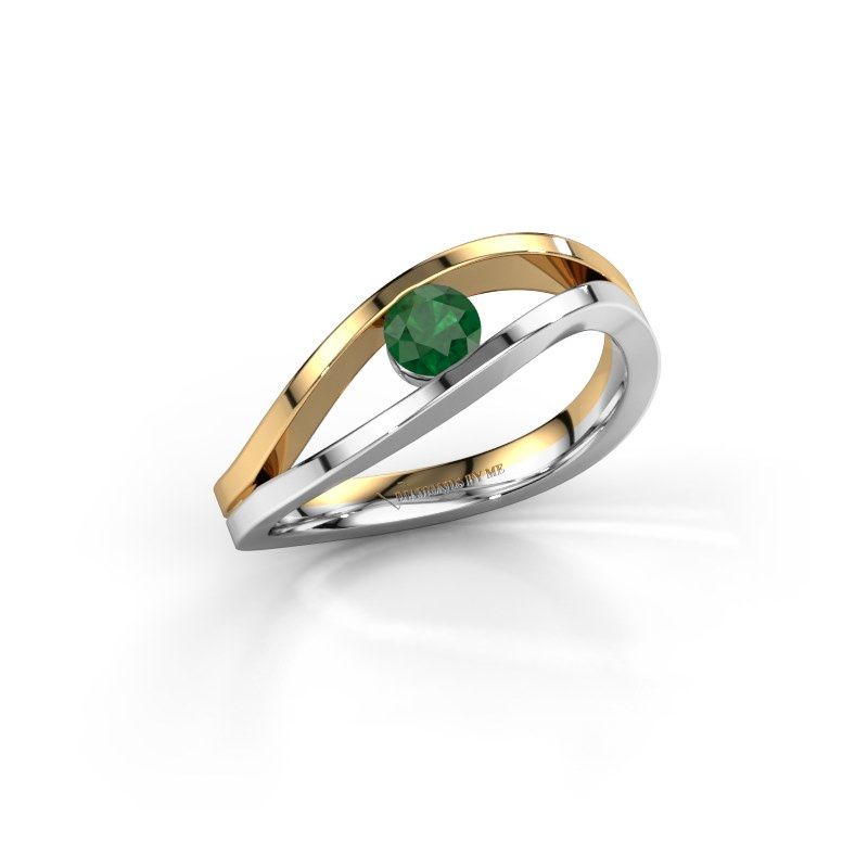 Image of Ring Sigrid 1<br/>585 white gold<br/>Emerald 4 mm